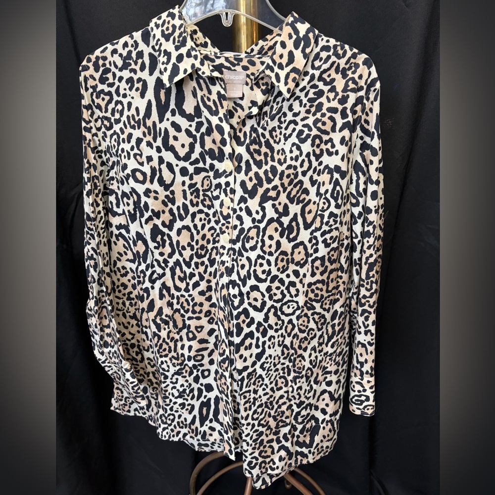 Chico's Animal Print Button-Down Shirt